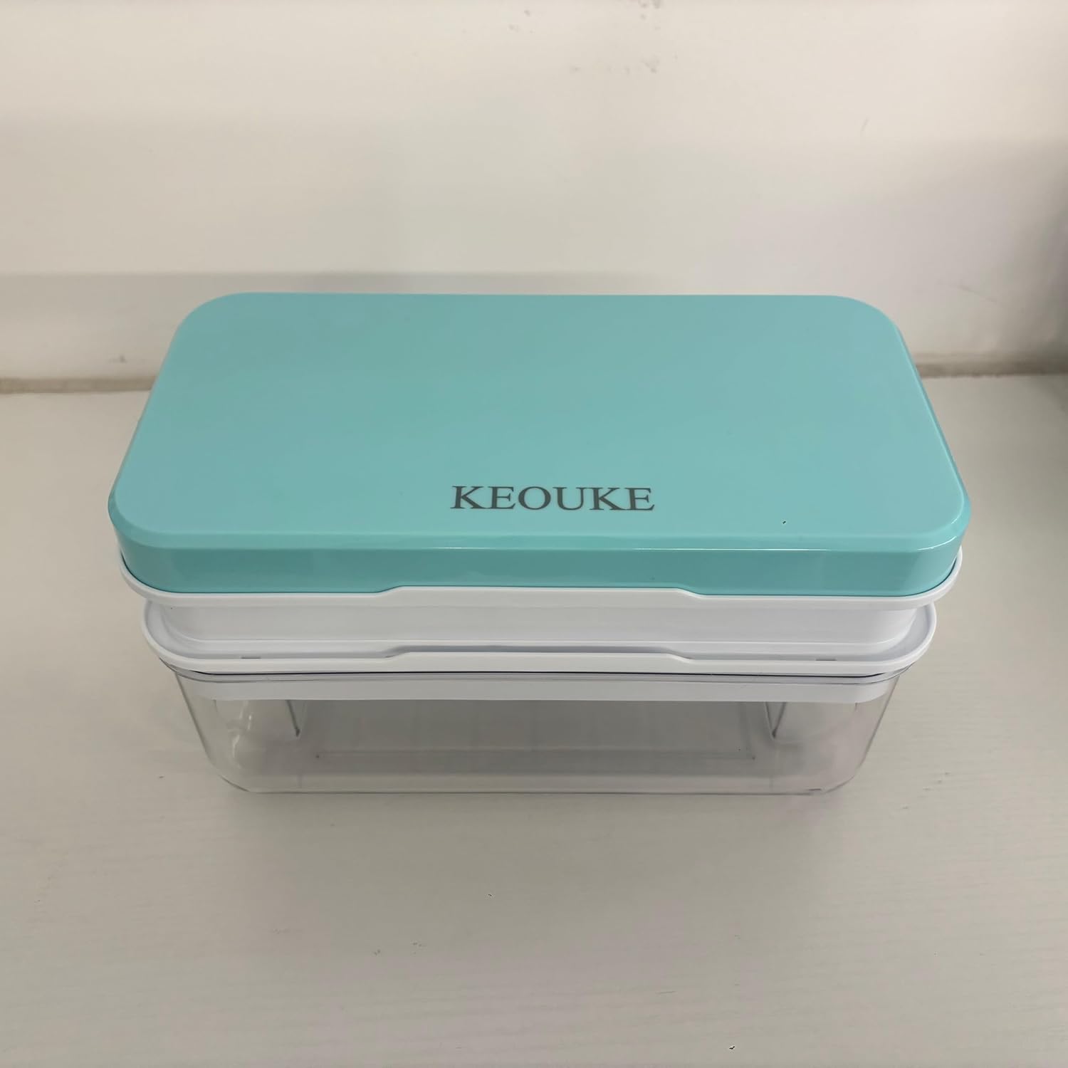 KEOUKE Ice Cube Molds - Double-Layer Ice Cube Molds with Collection Box and Quick-Release Design for Perfect Ice Cubes Every Time