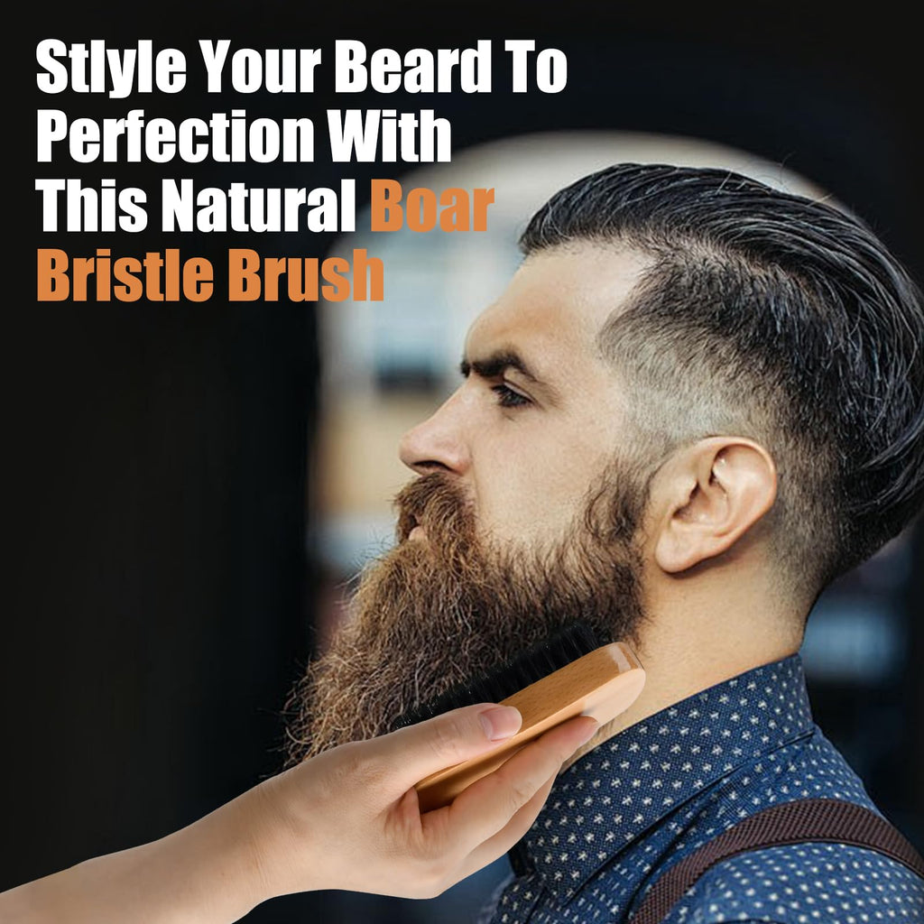 Fathers Day Dad Gifts Beard Brush for Men Him Boyfriend Husband from Wife Mustache Christmas Stocking Stuffers Anniversary Birthday Valentines Day Father's Day