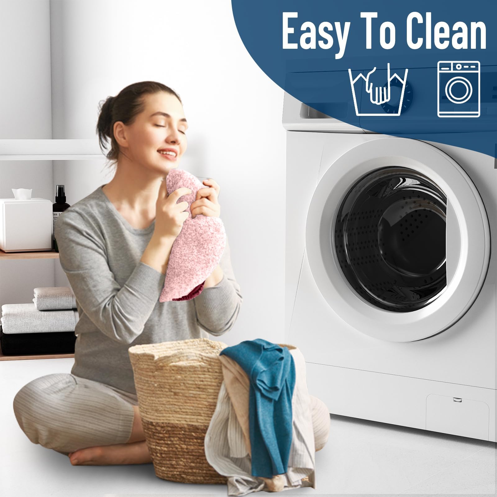 OLANLY Soft Microfiber Bathroom Toilet Lid Cover, Machine Washable Seat Covers, 17.5x15, Stays in Place Rubber Backing, Fits Most Round, Elongated and Oblong Lids, Accessories Decor, Gray