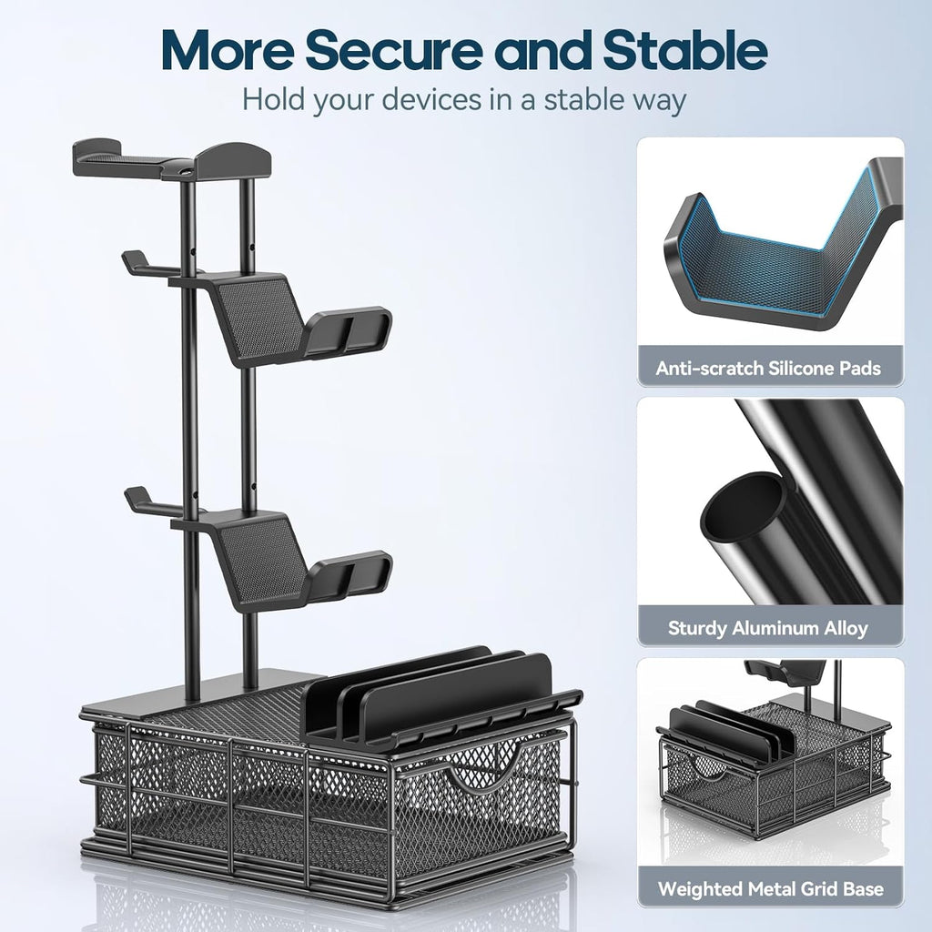 KDD Headphone Stand with Drawer & 3 in 1 Car Cup Holder Expander with Adjustable Base