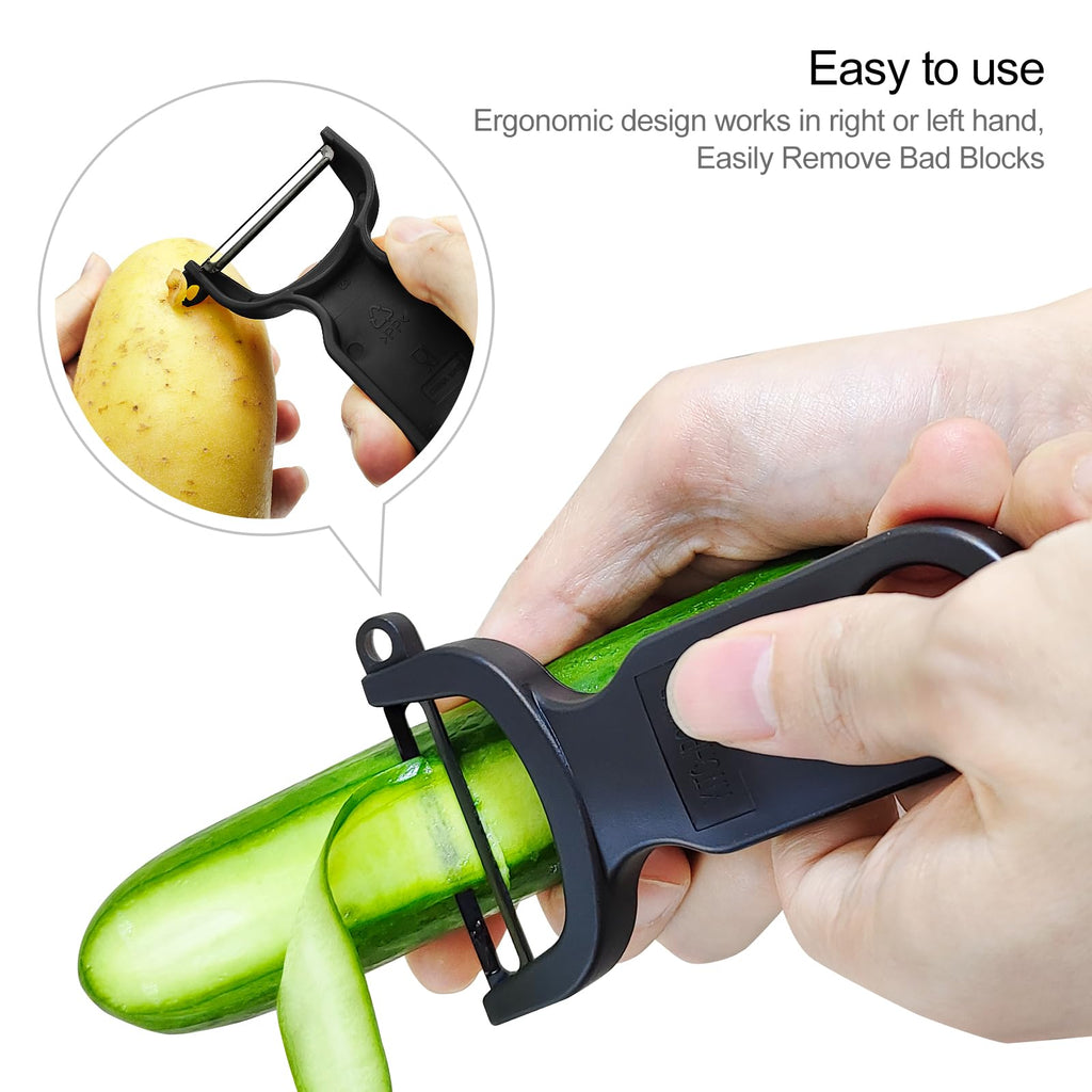 Original Vegetable Peeler Carbon Steel Blade 3-Pack Red/Green/Yellow