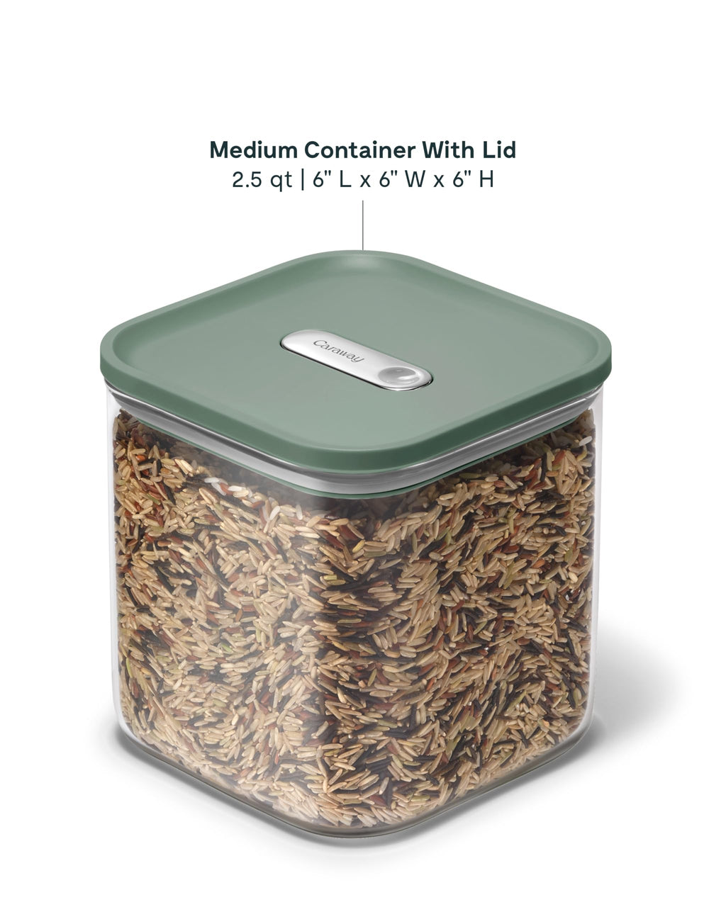 Caraway 4qt Glass Airtight Food Storage Container with Lid – Non-Toxic, BPA-Free Kitchen Storage Container – Stackable, Space-Saving Airtight Container for Dry Goods and More - Cream