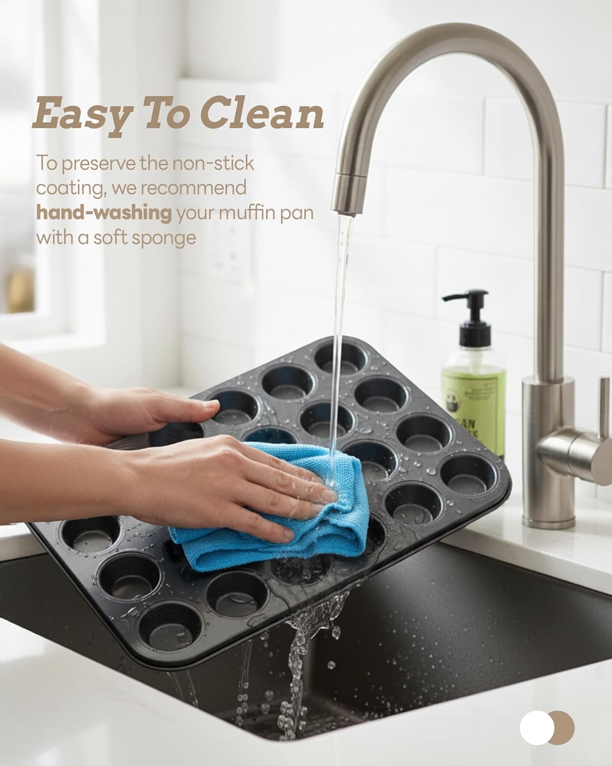 Mini Muffin Pan includes 200 Natural Cupcake Liners, Mini Cupcake Pans Nonstick 24 Cup, Muffin Tin, Carbon Steel Baking Supplies