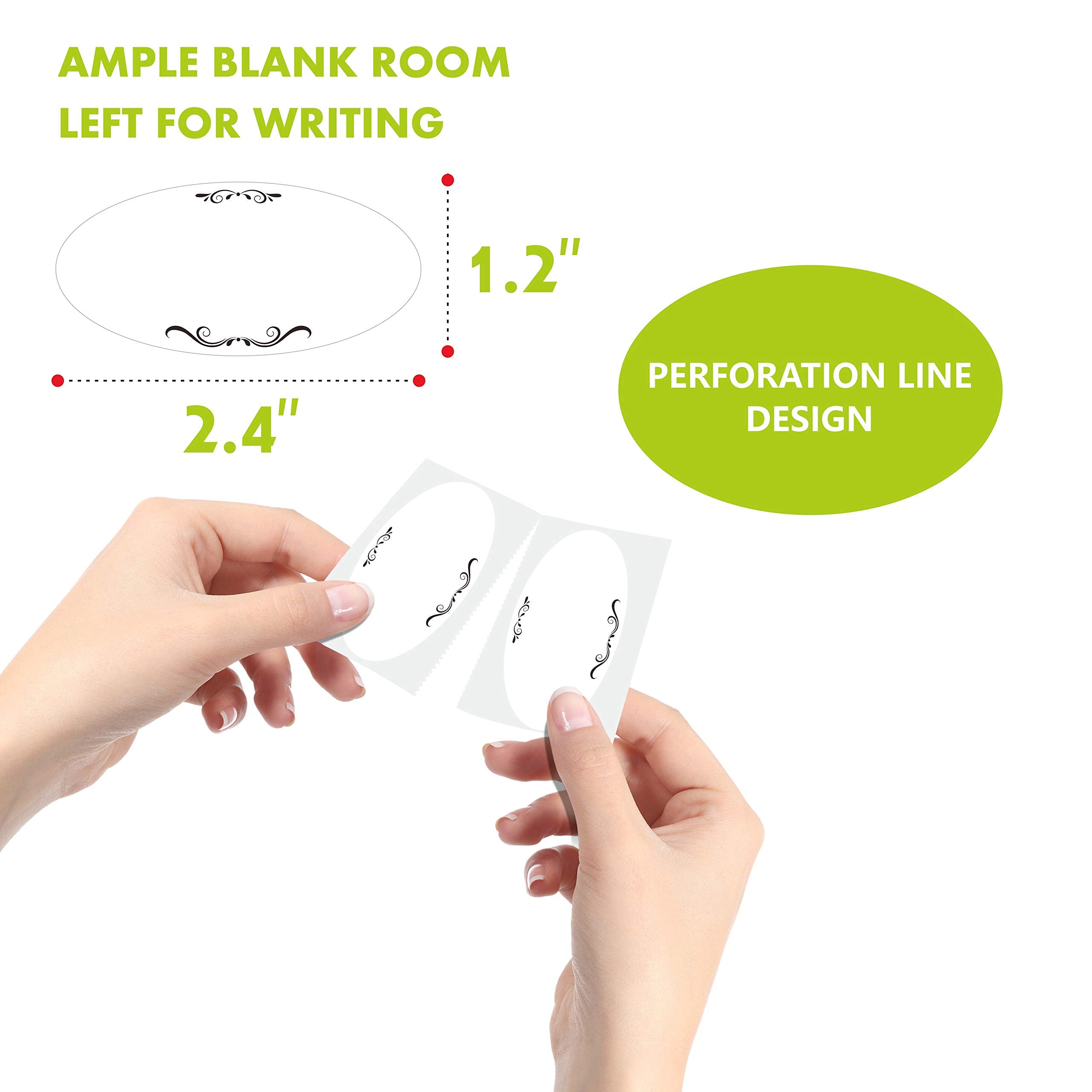 500 Removable Freezer Pantry Canning Labels Set Water Oil Resistant with Perforation Line for Food Containers Jars Kitchen Restaurant Storage Organization