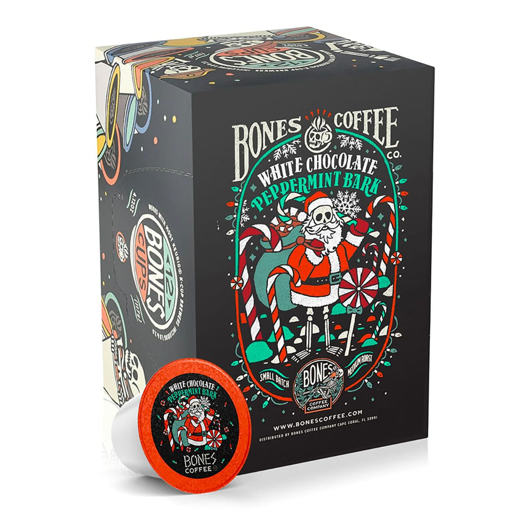 Bones Coffee Company Flavored Coffee Bones Cups Highland Grog Butterscotch Caramel | 12ct Single-Serve Coffee Pods Compatible with Keurig 1.0 & 2.0 Keurig Coffee Maker