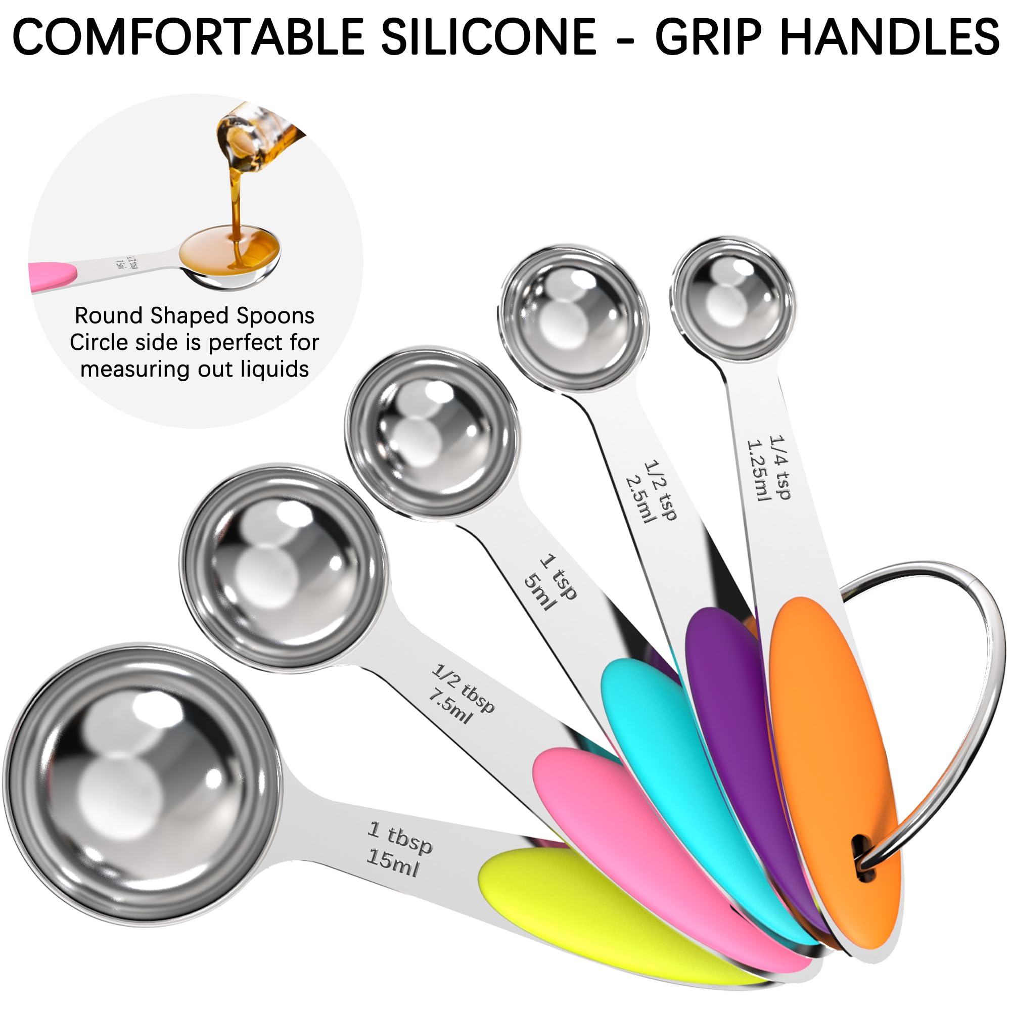 TILUCK Measuring Cups and Spoons Set, Stainless Steel, Kitchen Utensils for Cooking and Baking (10)
