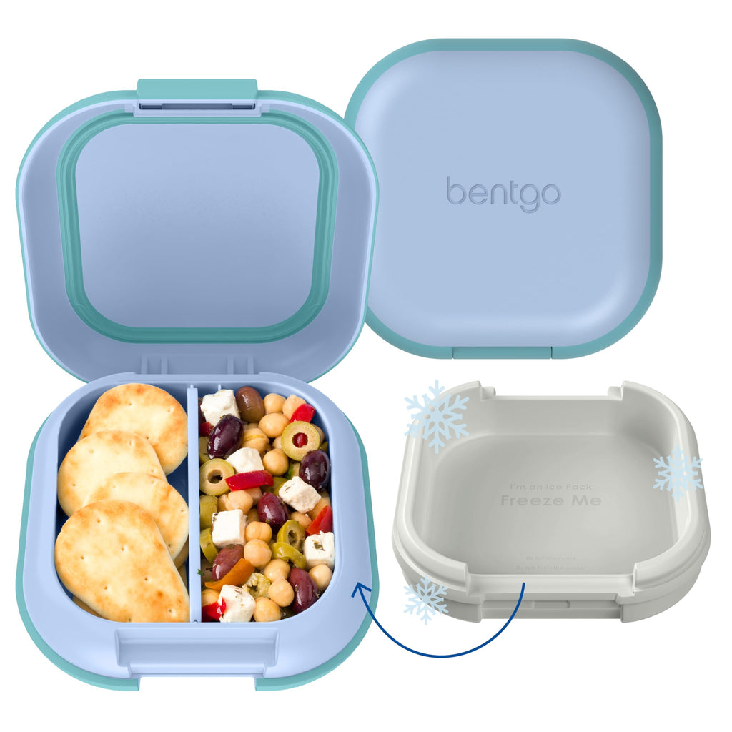 Bentgo Chill Mini Leak-Proof Lunch Box – Built-In Ice Pack Keeps Food Cold, 2.7-Cup Capacity for Snacks or a Sandwich, 3 or 4 Compartments, PFAS & BPA-Free, Ideal for Adults & Kids 3+ (Lilac Mist)