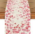 Artoid Mode Pink Love Valentine's Table Runner, Anniversary Wedding Kitchen Dining Table Decoration for Home Party Decor 13x72 Inch