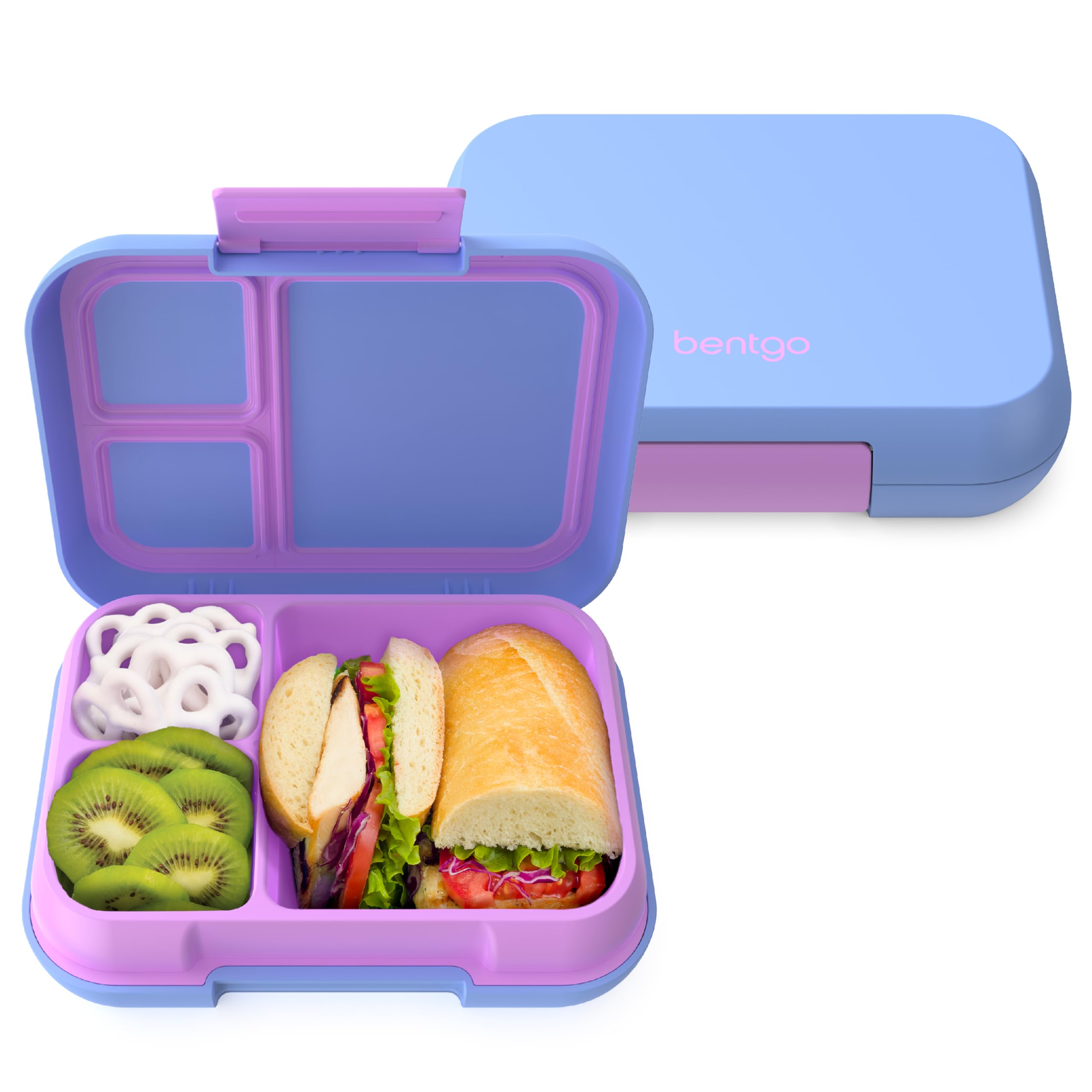 Bentgo Pop - Leak-Proof Lunch Box & Removable Divider for Ages 8+ & Teens - Lunch Container Holds 5 Cups of Food; 3-4 Compartments; Microwave/Dishwasher Safe; 2 Year Warranty (Navy Blue/Chartreuse)
