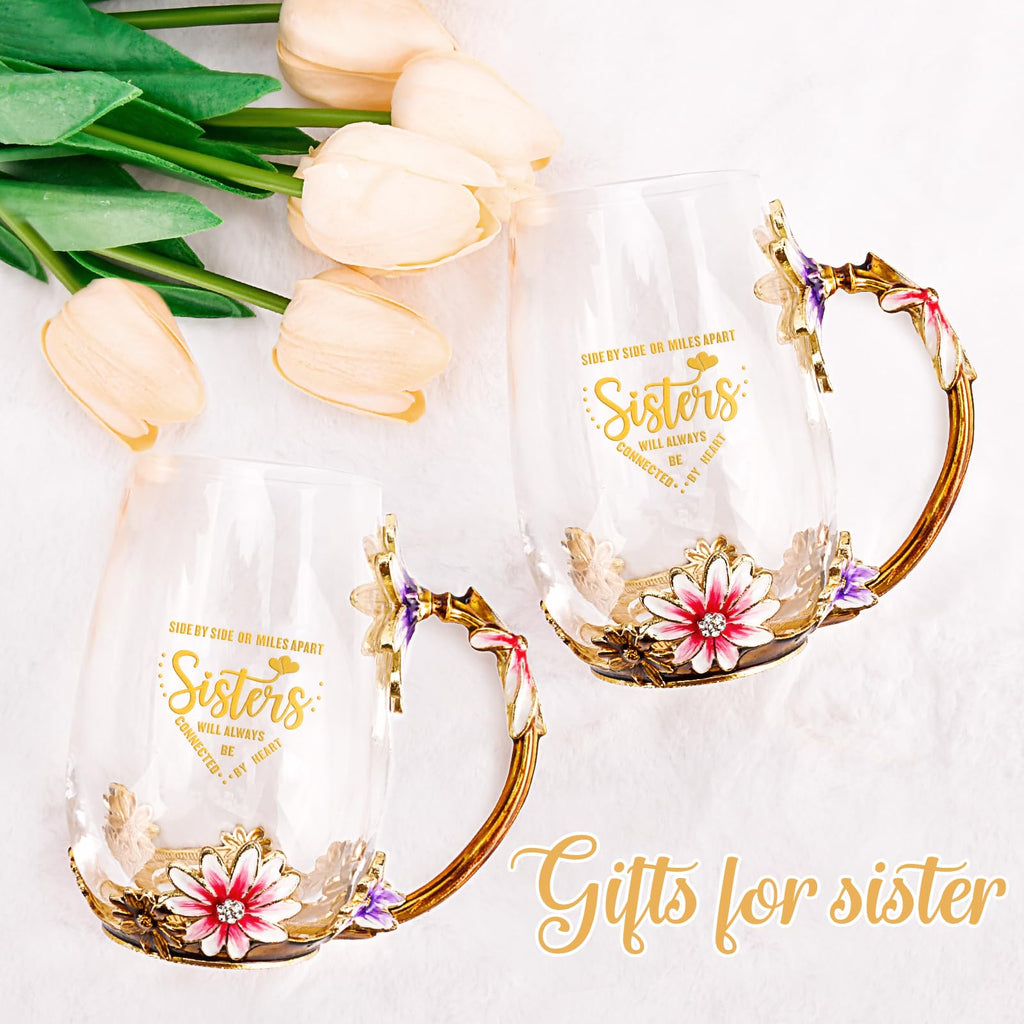 OEAGO Gifts for Mom Women Mothers Day Valentines Day Gifts Glass Coffee Enamels Mug Best Birthday Valentine's for Her Girlfriend Wife from Daughter Son Tea Cup Christmas Stocking Stuffers