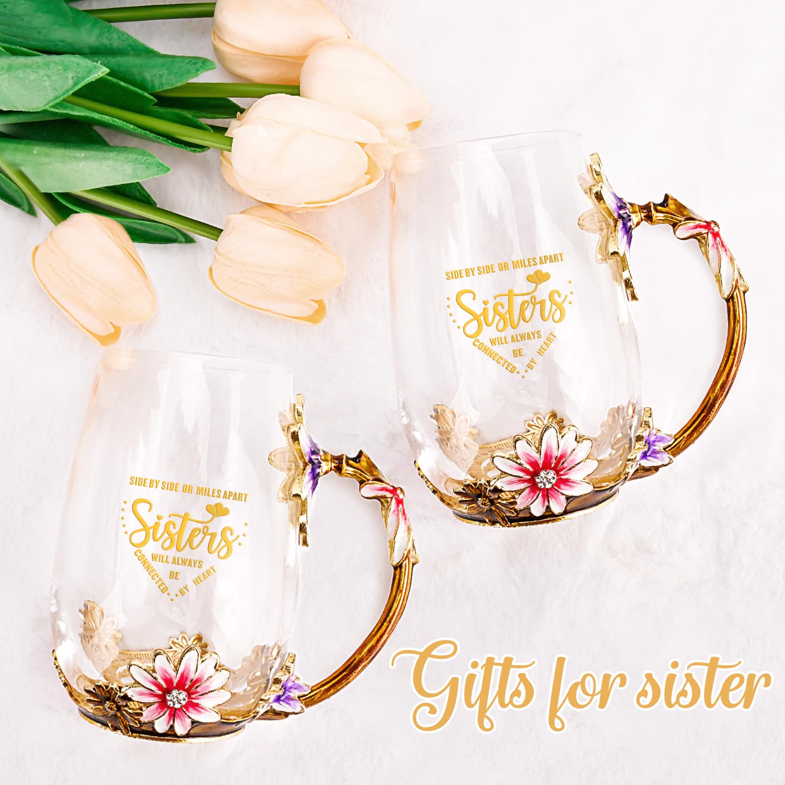 OEAGO Gifts for Mom Women Mothers Day Valentines Day Gifts Glass Coffee Enamels Mug Best Birthday Valentine's for Her Girlfriend Wife from Daughter Son Tea Cup Christmas Stocking Stuffers