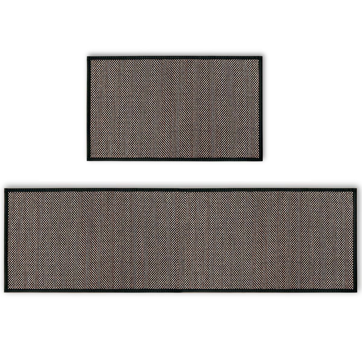 Artoid Mode Washable Non Slip Kitchen Rugs and Mats Set of 2, Rubber Backing Absorbent Kitchen Mats for Floor Front of Sink - 17x29 and 17x47 Inch