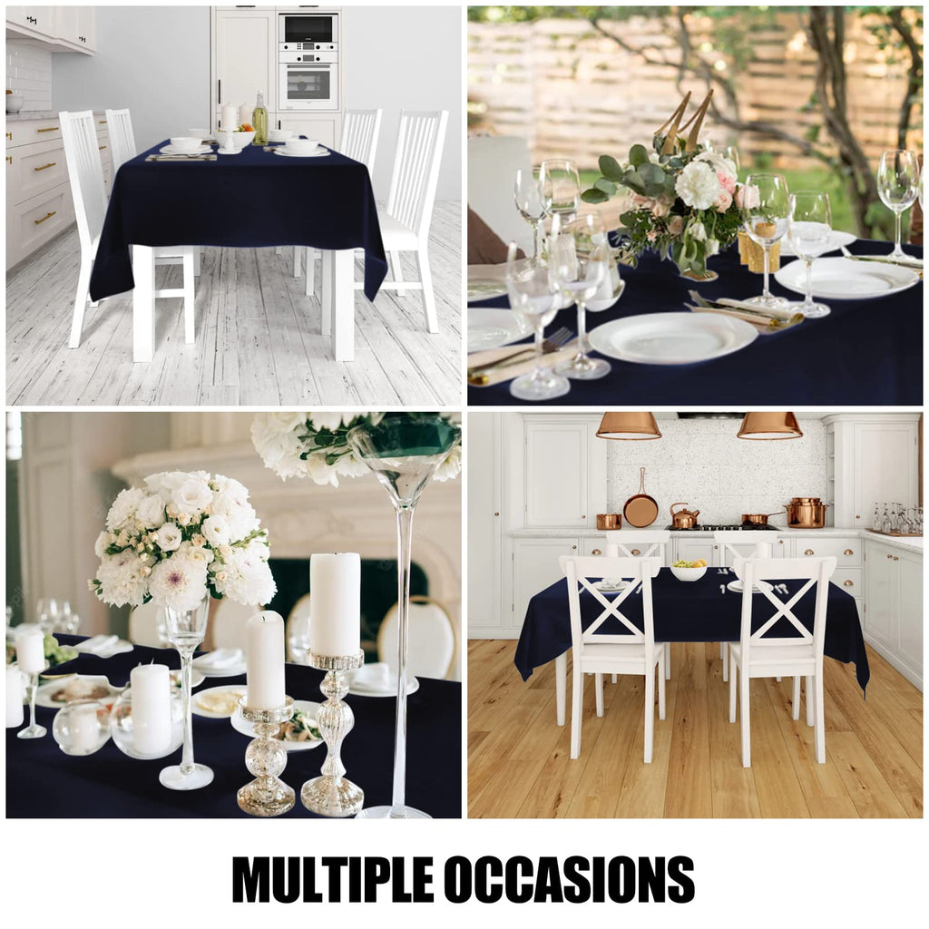 Smiry Rectangle Table Cloth, Waterproof Anti-Scratch Polyester Tablecloth, Decorative Washable Fabric Table Cover for Dining, Buffet, Parties and Outdoor, 60x84, Black