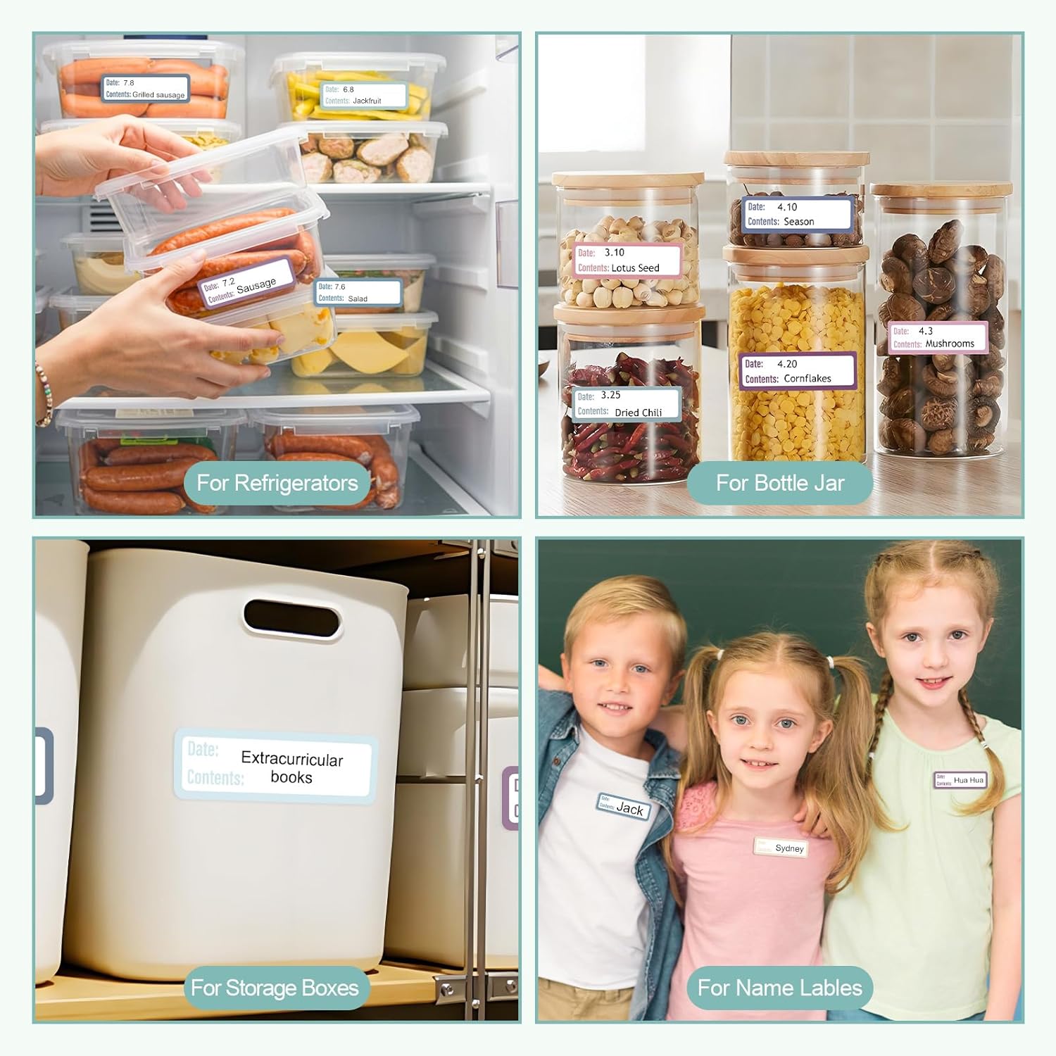 1000Pcs Removable Food Labels,1 x 3 Inch Colored Freezer Labels Date Stickers Waterproof Oil Food Storage Stickers Easy Clean No Residue (Colorful)