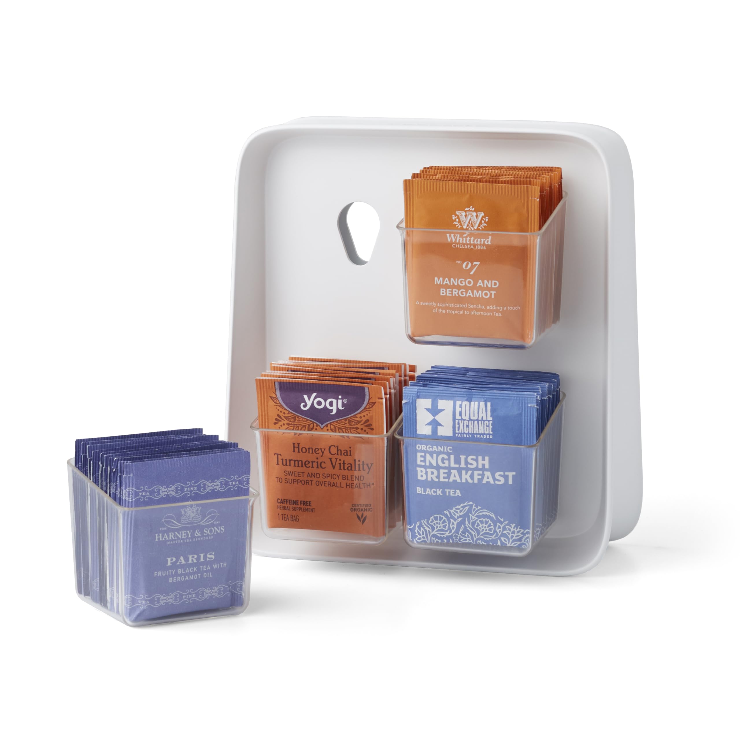 YouCopia SipStation Hydration Caddy, Hydration Packet Storage, Adjustable Electrolyte Powder Organizer, Speckled White