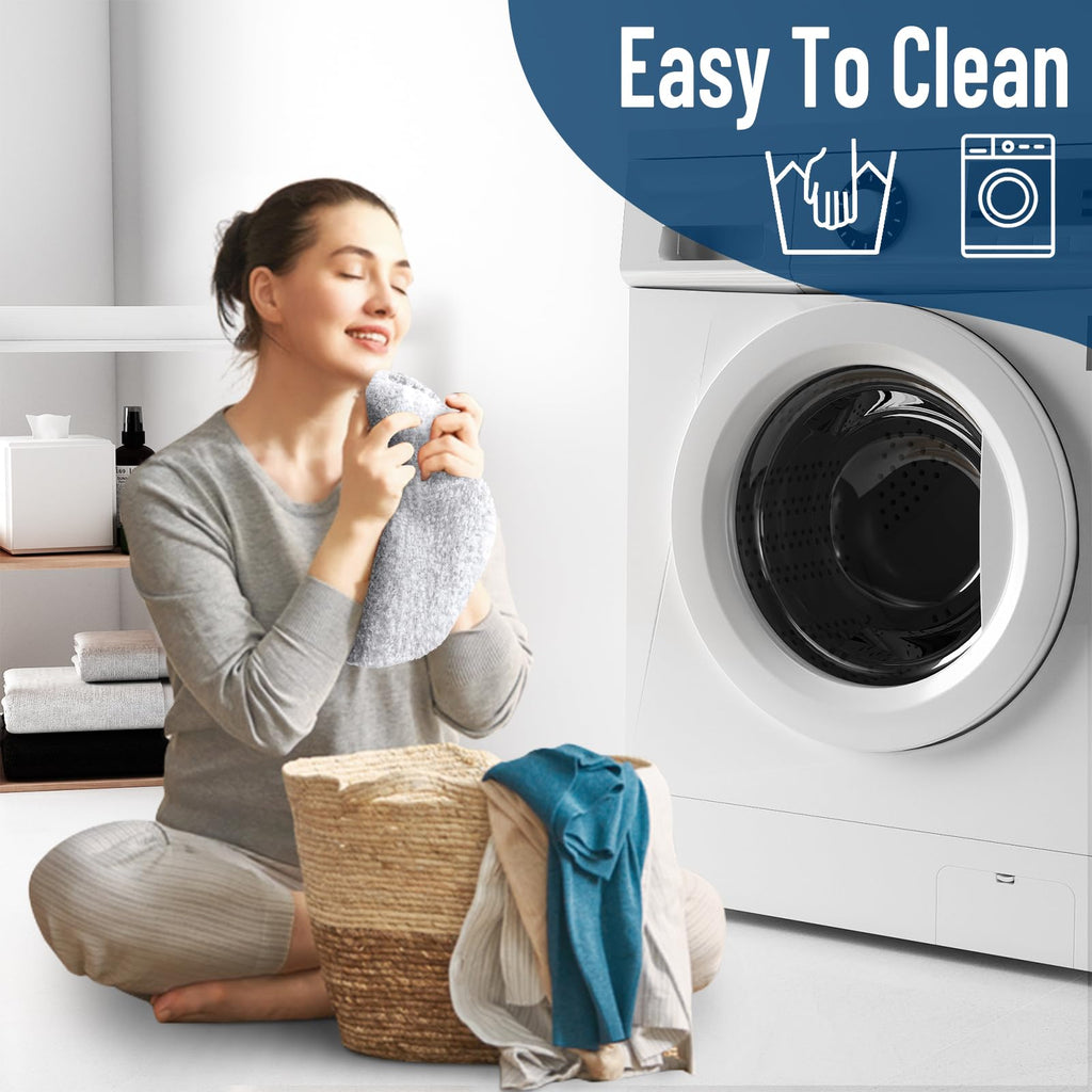 OLANLY Soft Microfiber Bathroom Toilet Lid Cover, Machine Washable Seat Covers, 17.5x15, Stays in Place Rubber Backing, Fits Most Round, Elongated and Oblong Lids, Accessories Decor, Gray