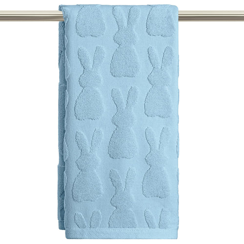 Artoid Mode 2 Pcs Beige 3D Rabbit Jacquard Easter Hand Towels for Bathroom, 100% Cotton Soft Absorbent Bathroom Decor Towels, 13.7 x 29.5 Inch