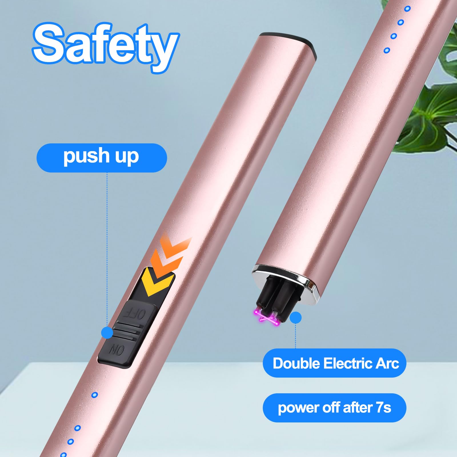 Electric Candle Lighter Rechargeable USB: Mothers Day Birthday Gifts for Mom Women Her Windproof Flameless Dual Arc Camping Kitchen Lighters for Candle Safety Lock Christmas Stocking Stuffers