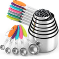 TILUCK Measuring Cups and Spoons Set, Stainless Steel, Kitchen Utensils for Cooking and Baking (10)