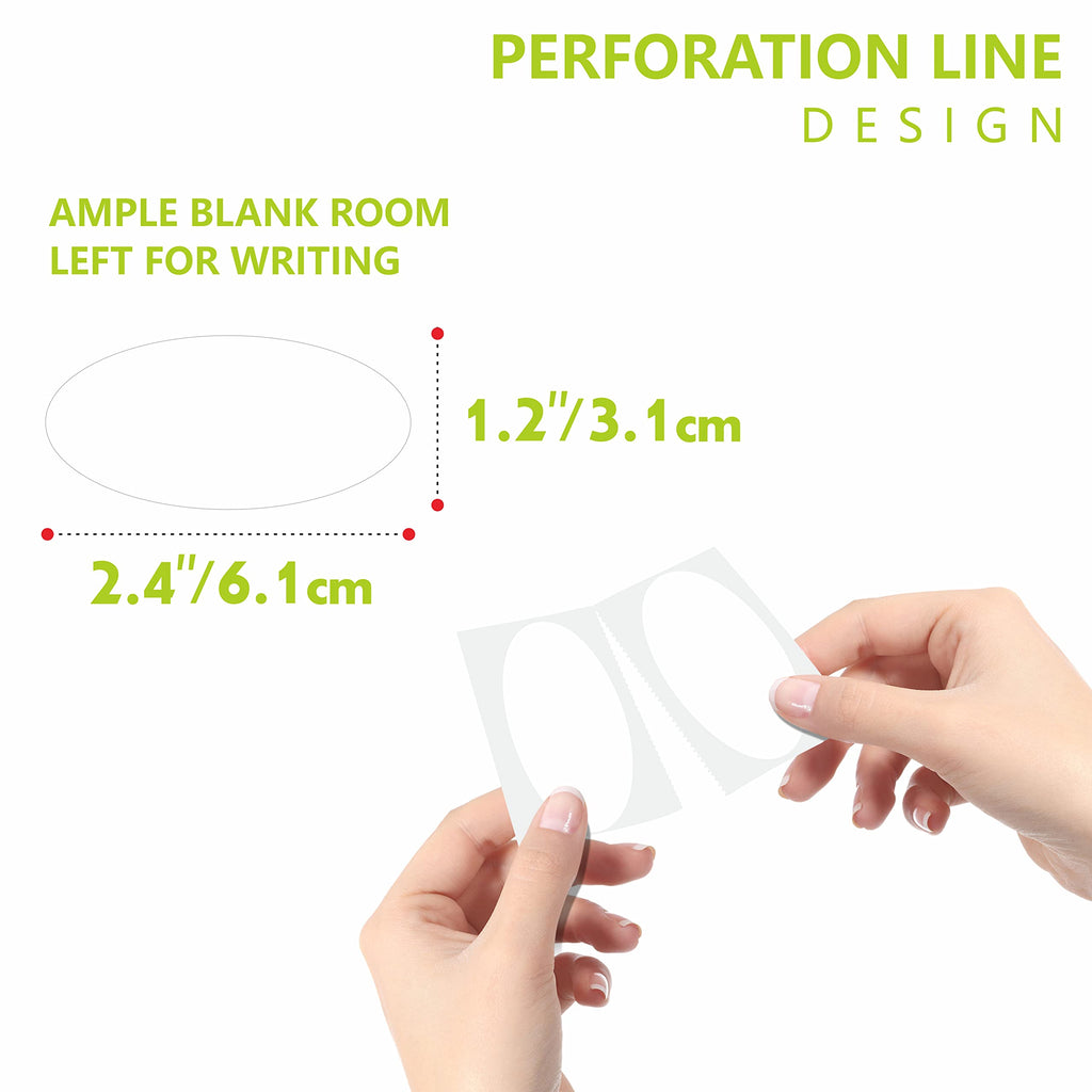 500 Removable Freezer Pantry Canning Labels Set Water Oil Resistant with Perforation Line for Food Containers Jars Kitchen Restaurant Storage Organization