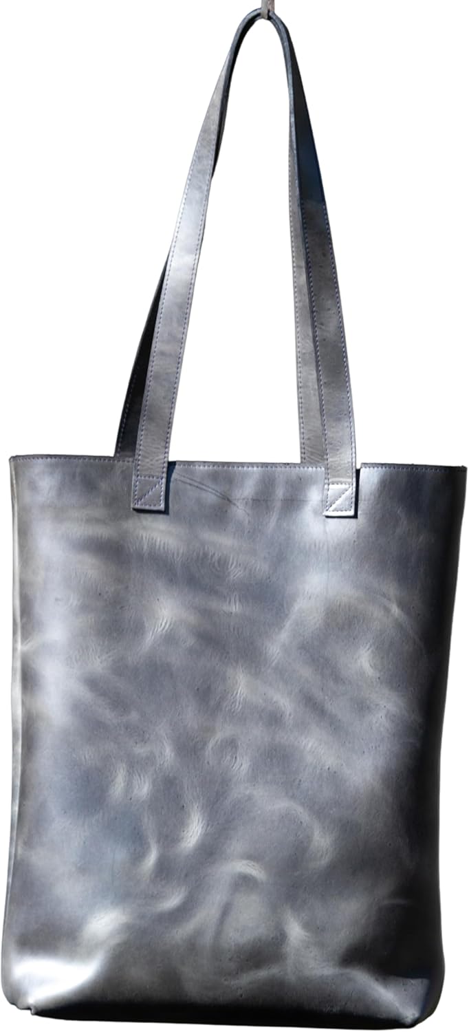 Handcrafted Leather Tote Bag with Laptop sleeve + 2 Pockets | Women's Leather Shoulder Bag