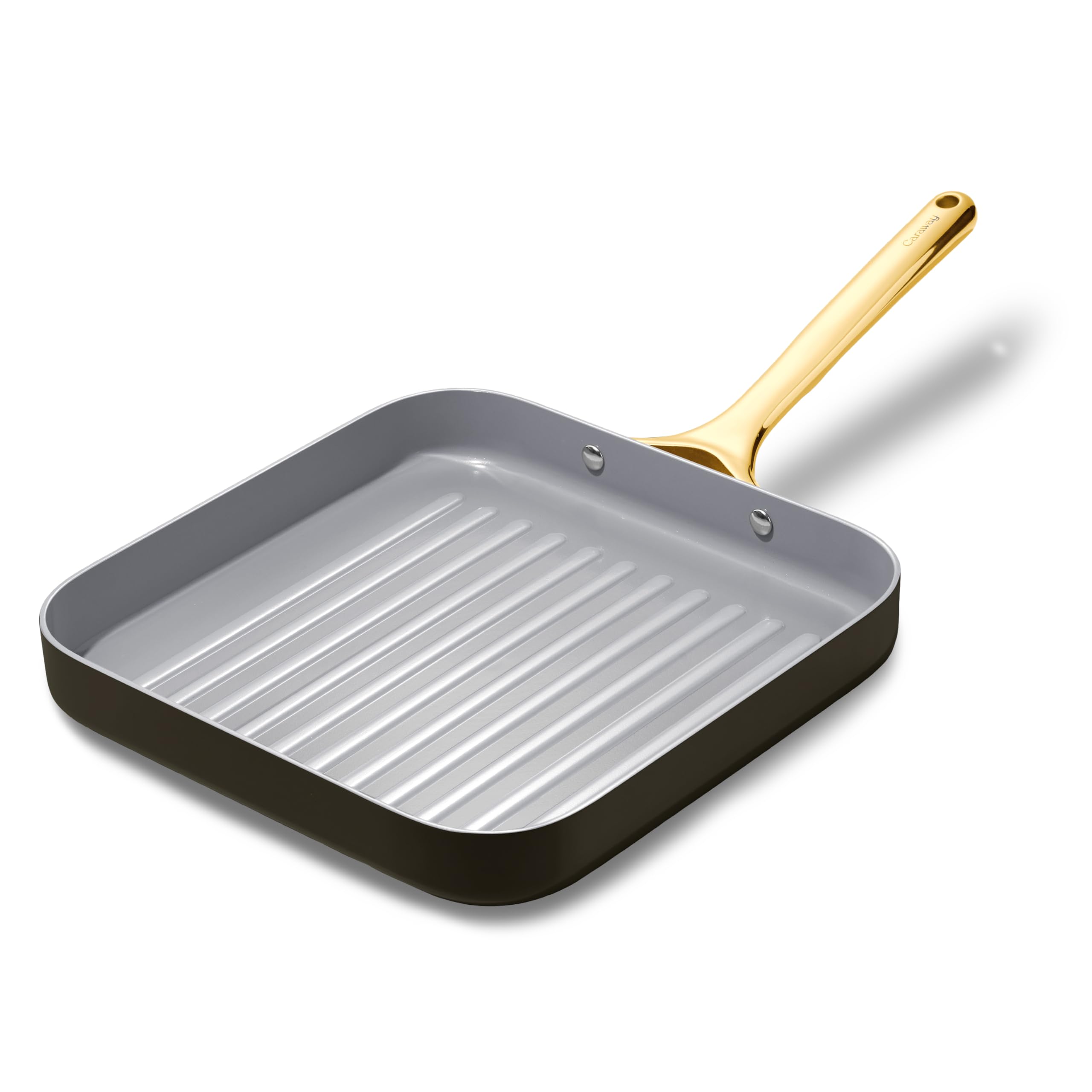 Caraway Square Grill Pan - 11” Grill Pan - Non-Stick Ceramic Coated - Non Toxic, PTFE & PFOA Free - Oven Safe & Compatible with All Stovetops - Cream