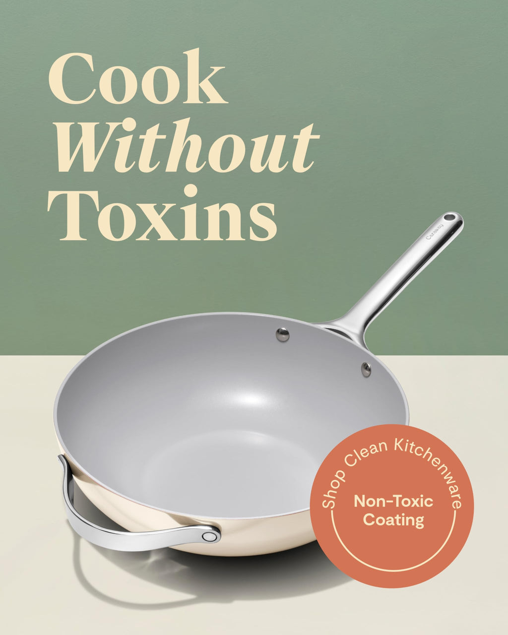 Caraway Non-Stick Stir Fry Pan - 12” Wok-Inspired Pan - Free From Forever Chemicals - High-Sloped Walls - Stainless Steel Handles - Navy