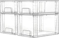 Vtopmart 4 Pack Clear Stackable Storage Drawers,Under Sink and Kitchen Organizers Storage,Easy to Assemble Plastic Drawers for Baby Bottle,Medicine, Bathroom,Cabinet and Pantry Organization