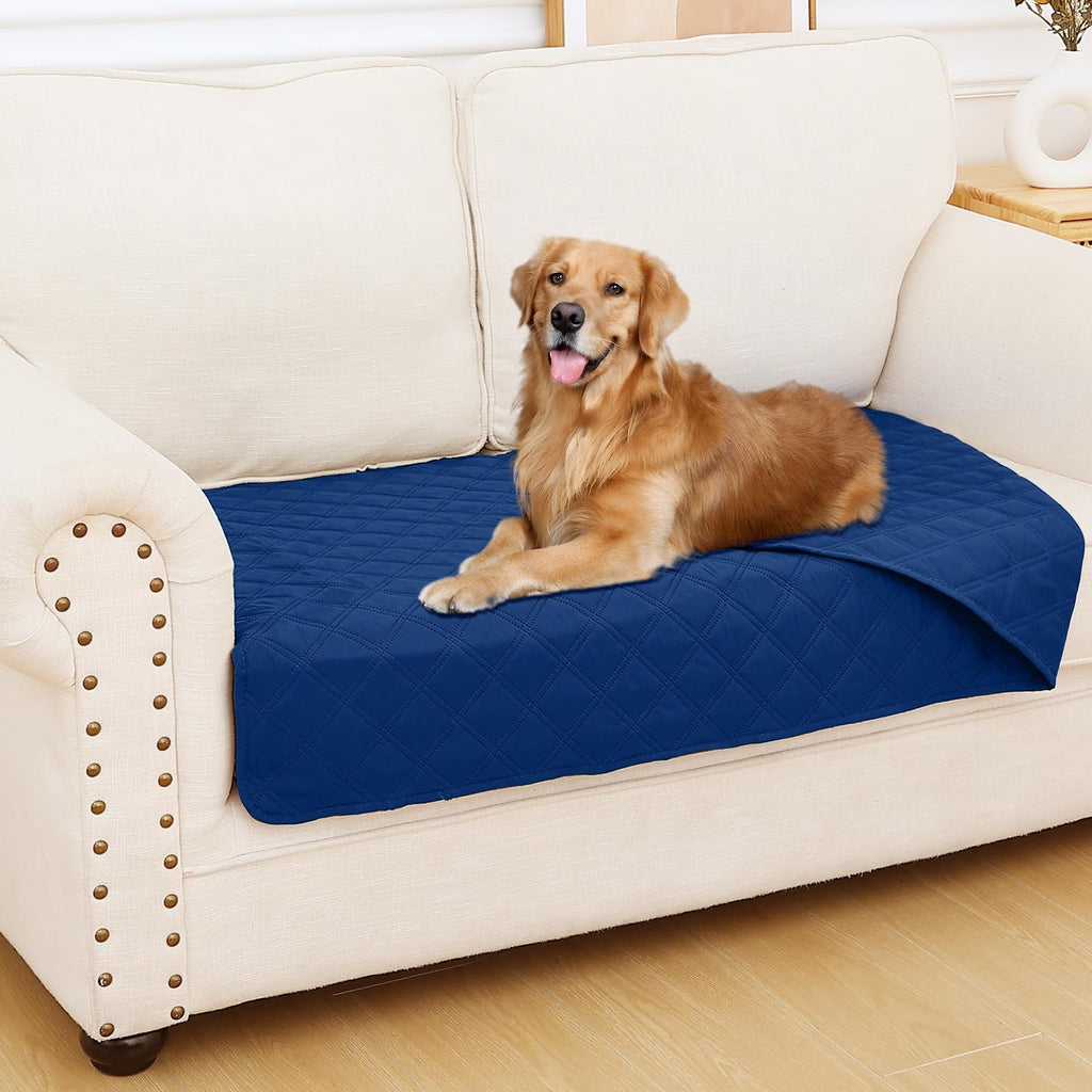 Smiry Waterproof Couch Covers for Dogs Washable, Reversible Pet Couch Covers for 3 Cushion Sofa Pet Friendly, Soft Sofa Furniture Protector for Dogs Cat Kids, Checkered (30"x70", Grey/Dark Grey)