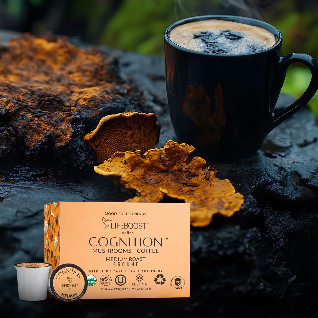 Lifeboost Medium Roast Low Acid Coffee K Cups - Single Origin Mold Free Non-GMO Organic Coffee Pods - Compatible with Keurig & Keurig 2 Machines - 10 Count