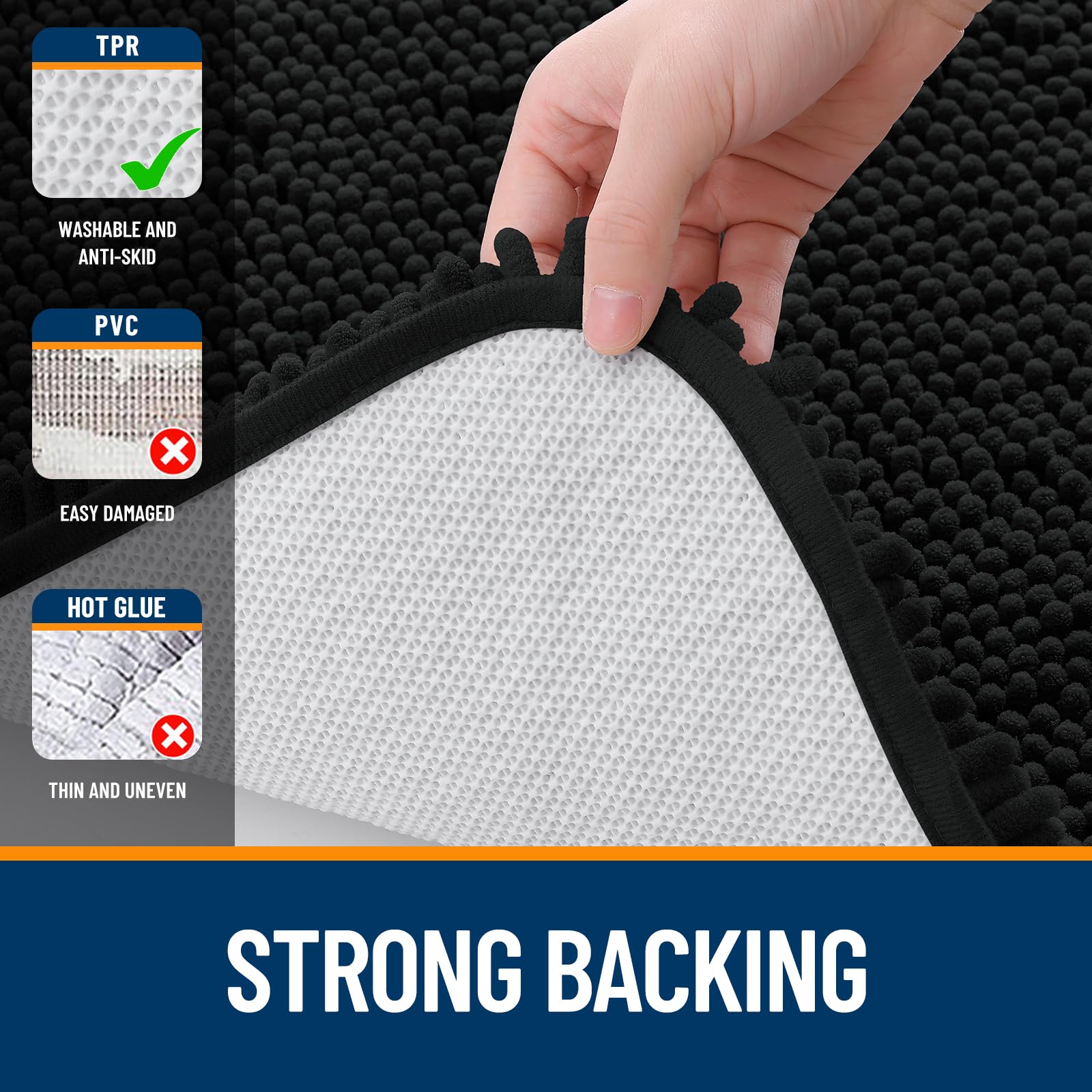 OLANLY 30-inch Round Bathroom Rugs, Extra Soft and Absorbent Chenille Bath Rugs, Quick Dry Machine Washable Bath Mats for Bathroom Floor, Tub and Shower, Home Decor Accessories, Grey