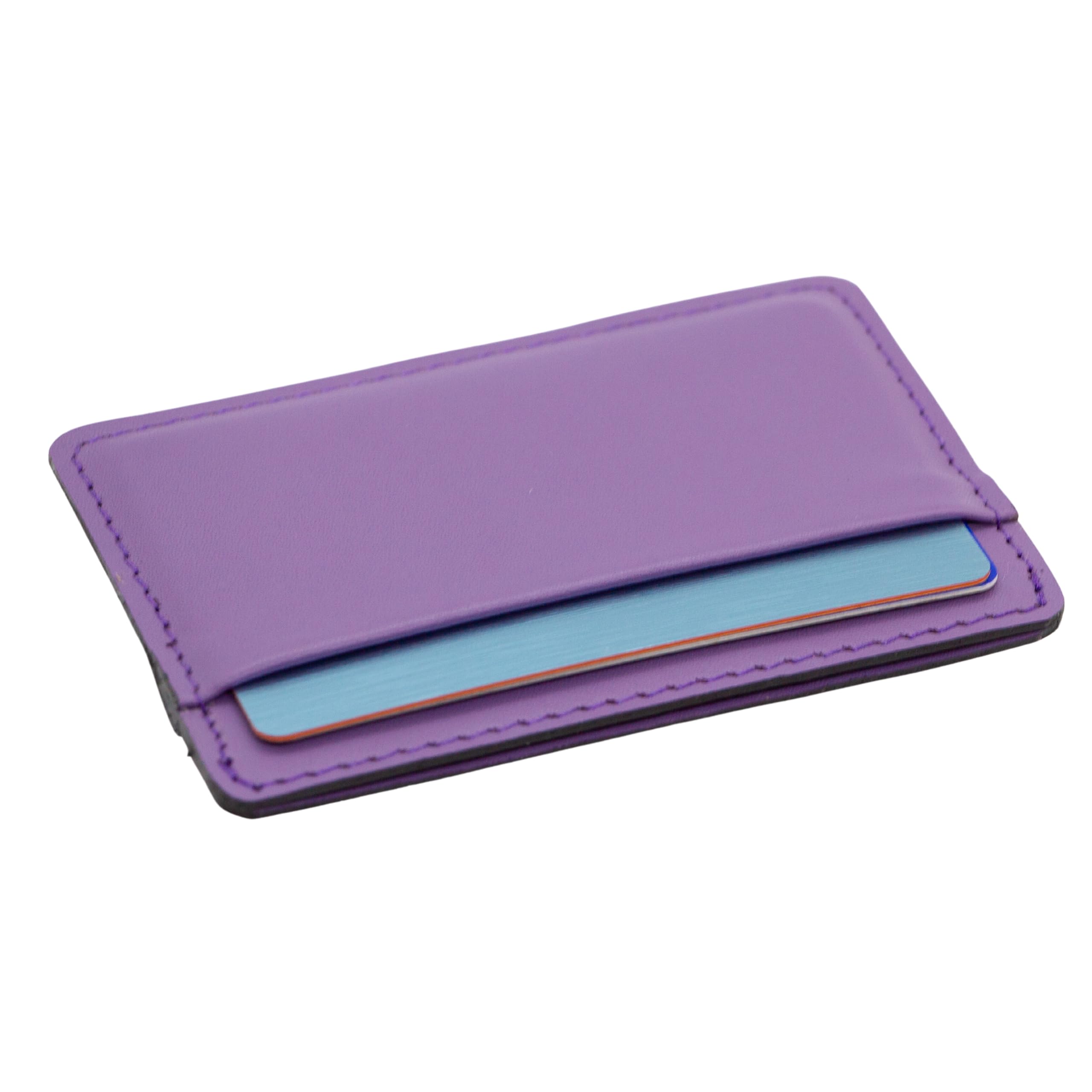 TWIN ENGINE COFFEE Handcrafted Leather Minimalist Wallet/Card Holder Wallet with 6 card capacity and cash pocket/Hand Stitched Top Grain/Slim/Perfect Gift/Men’s and Women’s/Origin Creations (Purple)