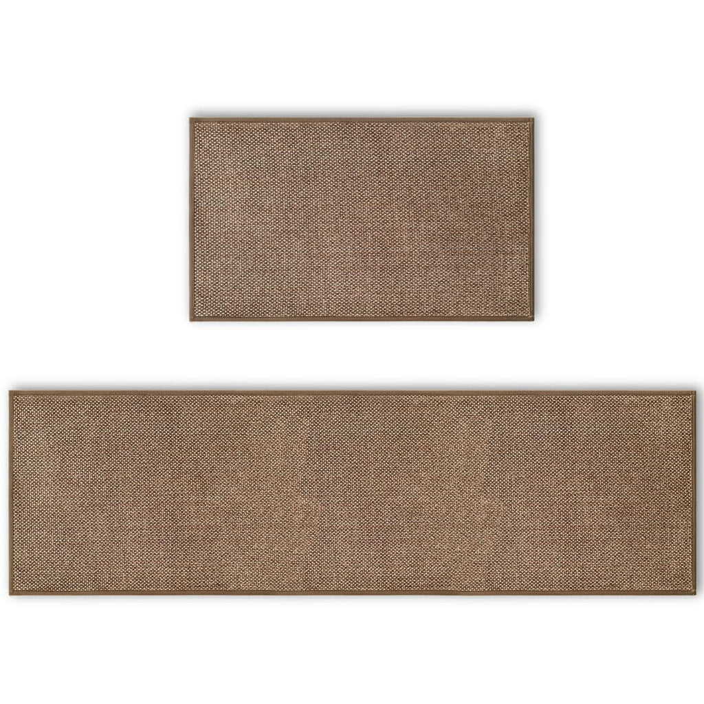 Artoid Mode Washable Non Slip Kitchen Rugs and Mats Set of 2, Rubber Backing Absorbent Kitchen Mats for Floor Front of Sink - 17x29 and 17x47 Inch