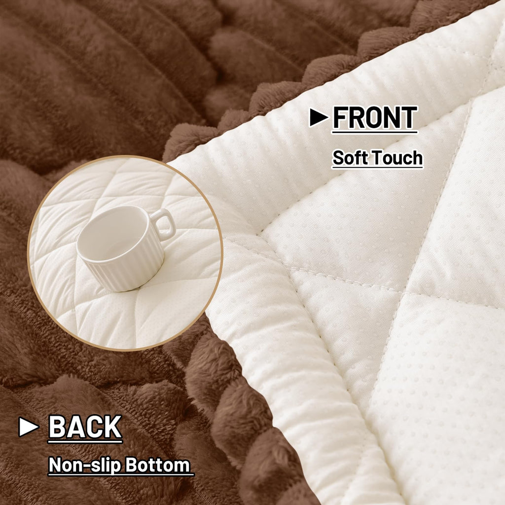 Smiry Pet Couch Cover for Dogs Washable, Non-Slip Fuzzy Couch Covers for 3 Cushion Sofa Pet Friendly, Soft Thick Furniture Protector Sofa Slipcover Mat for Dogs (Camel, 27.6" x 59")