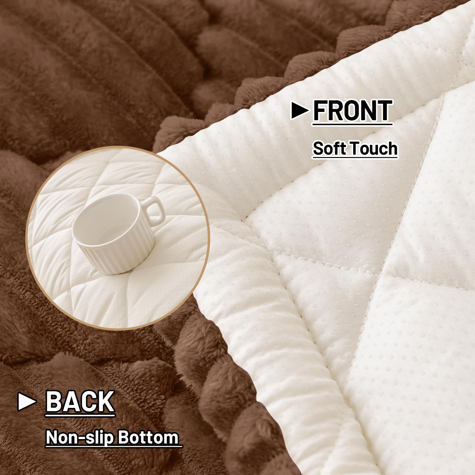 Smiry Pet Couch Cover for Dogs Washable, Non-Slip Fuzzy Couch Covers for 3 Cushion Sofa Pet Friendly, Soft Thick Furniture Protector Sofa Slipcover Mat for Dogs (Camel, 27.6" x 59")