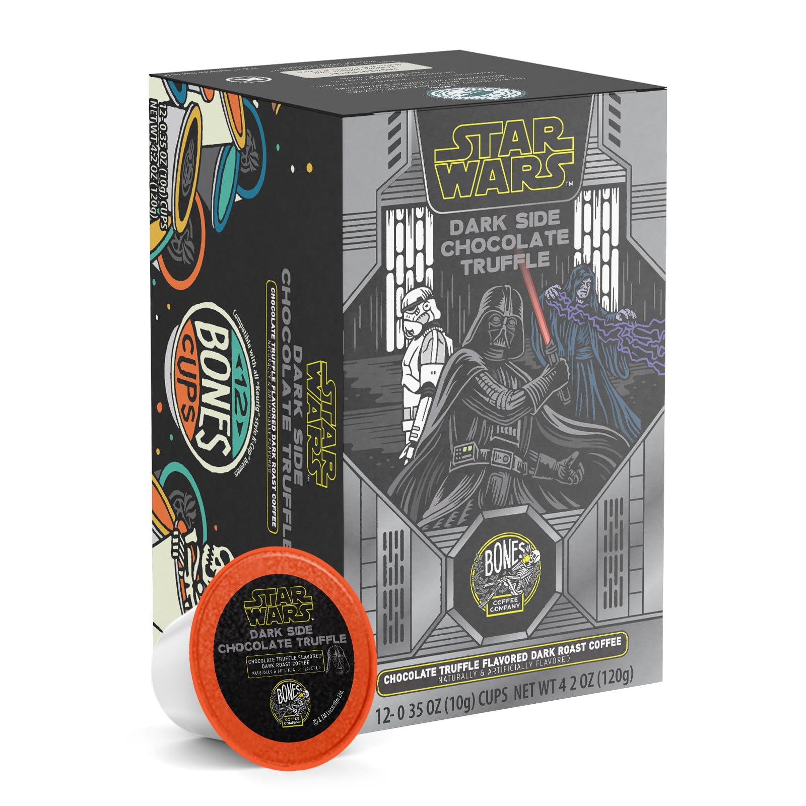 Bones Coffee Company Flavored Coffee Bones Cups Highland Grog Butterscotch Caramel | 12ct Single-Serve Coffee Pods Compatible with Keurig 1.0 & 2.0 Keurig Coffee Maker