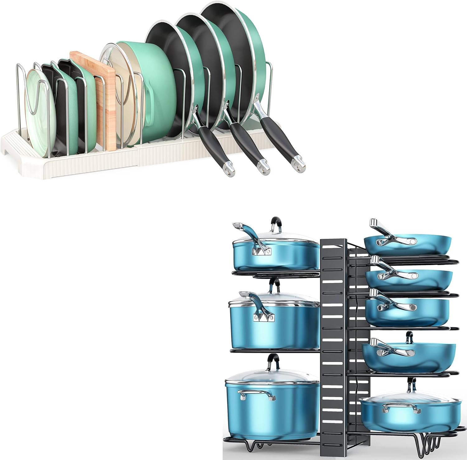 ORDORA Pots and Pans Organizer for under Cabinet, Pan Pot Organizers inside Cabinet