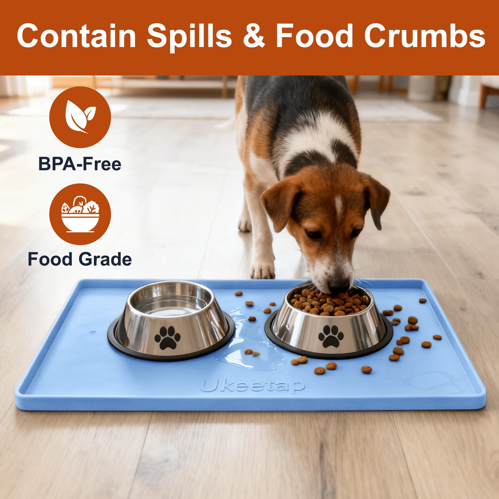 Extra Thick Silicone Mat Waterproof with Raised Edge 34" x 22", Under Sink Mat for Kitchen & Bathroom, Kitchen Cabinet Liner, Multi-Purpose for Storage & Protection, Gray