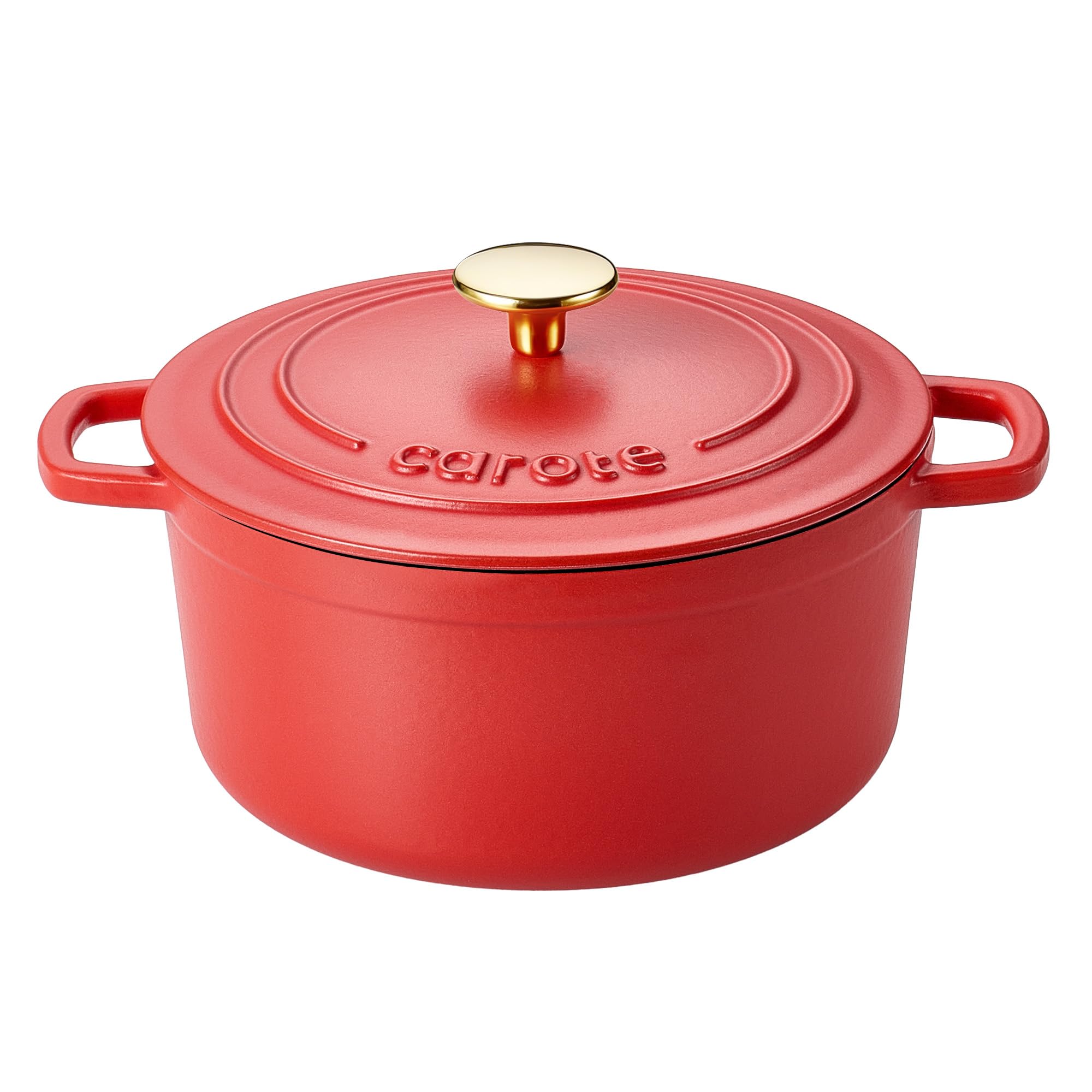 CAROTE 7QT Enameled Cast Iron Dutch Oven Pot with Lid, Heavy-Duty Dutch Ovens for Sourdough Bread Baking, Braising, Stews, Roasting, Healthy & Non-Toxic, Dual Handles, All Stovetop Compatible, Oven Safe up to 500° F, Cream White