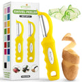 Spring Chef Premium Swivel Vegetable Peeler, Soft Grip Handle and Ultra Sharp Stainless Steel Blades - Perfect Kitchen Peeler For Veggie, Fruit, Potato, Carrot, Apple - Black