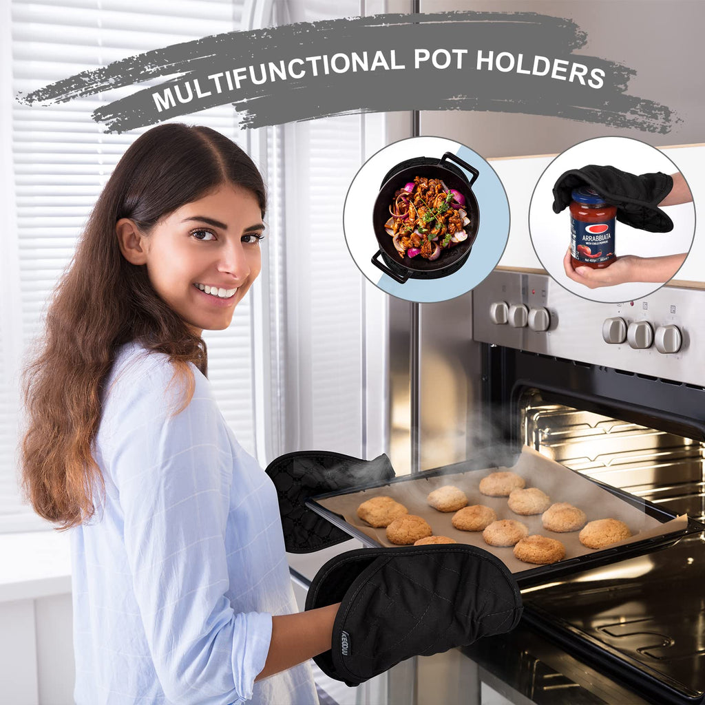 KEGOUU Pot Holders 2pcs Sets,Oven Hot Pads Featuring Silicone Non-Slip Coating,Heat Resistant Potholders for Kitchen Bakeware Cooking