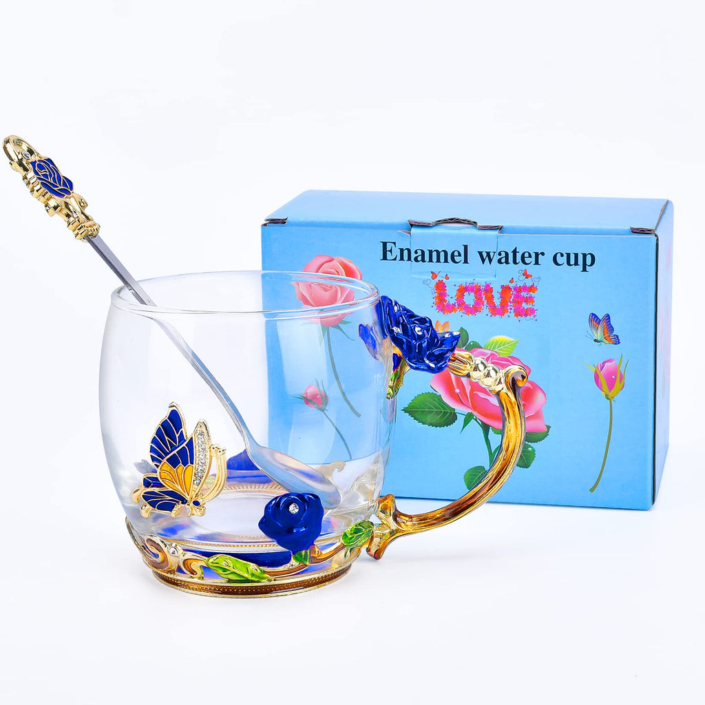 OEAGO Gifts for Mom Women Mothers Day Valentines Day Gifts Glass Coffee Enamels Mug Best Birthday Valentine's for Her Girlfriend Wife from Daughter Son Tea Cup Christmas Stocking Stuffers