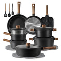 CAROTE Nonstick Pots and Pans, Induction Titanium Cookware Set 16pcs Kitchen Cooking Sets, Pot and Pan Non Stick w/Frying pan (PFOS, PFOA Free)