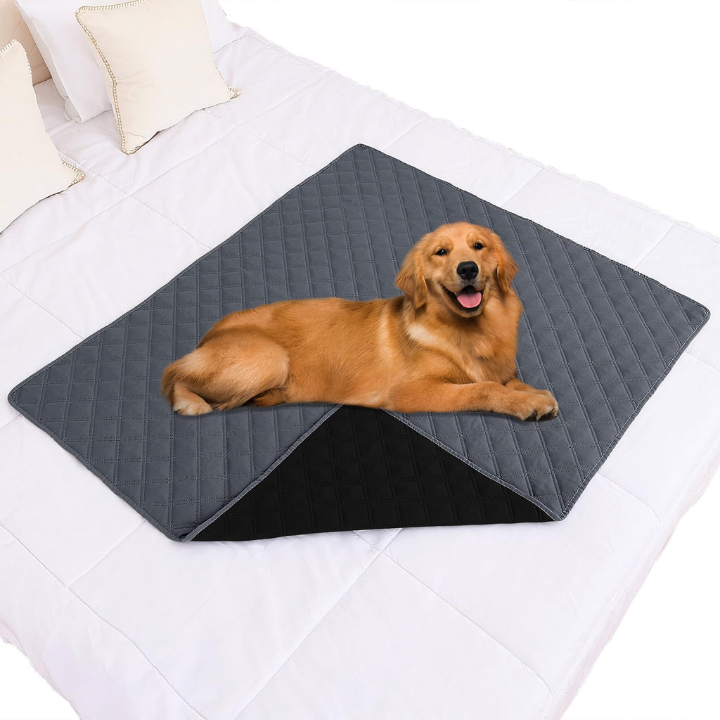 Smiry Waterproof Couch Covers for Dogs Washable, Reversible Pet Couch Covers for 3 Cushion Sofa Pet Friendly, Soft Sofa Furniture Protector for Dogs Cat Kids, Checkered (30"x70", Grey/Dark Grey)