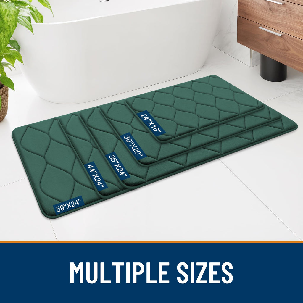 Smiry Memory Foam Bath Mat 30''x20'', Ultra Soft Non-Slip Bathroom Rug, Plush Water Absorbent Quick Dry and Machine Washable Floor Mat for Shower, Tub & Home Decor, Grey