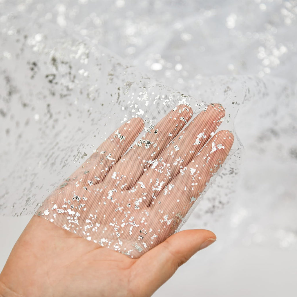 Artoid Mode Beige Gold Gauze Table Runner 120 Inch 10FT, Glitter Metallic Foil Sheer Dining Wedding Anniversary Holiday Birthday Table Decor for Home Party