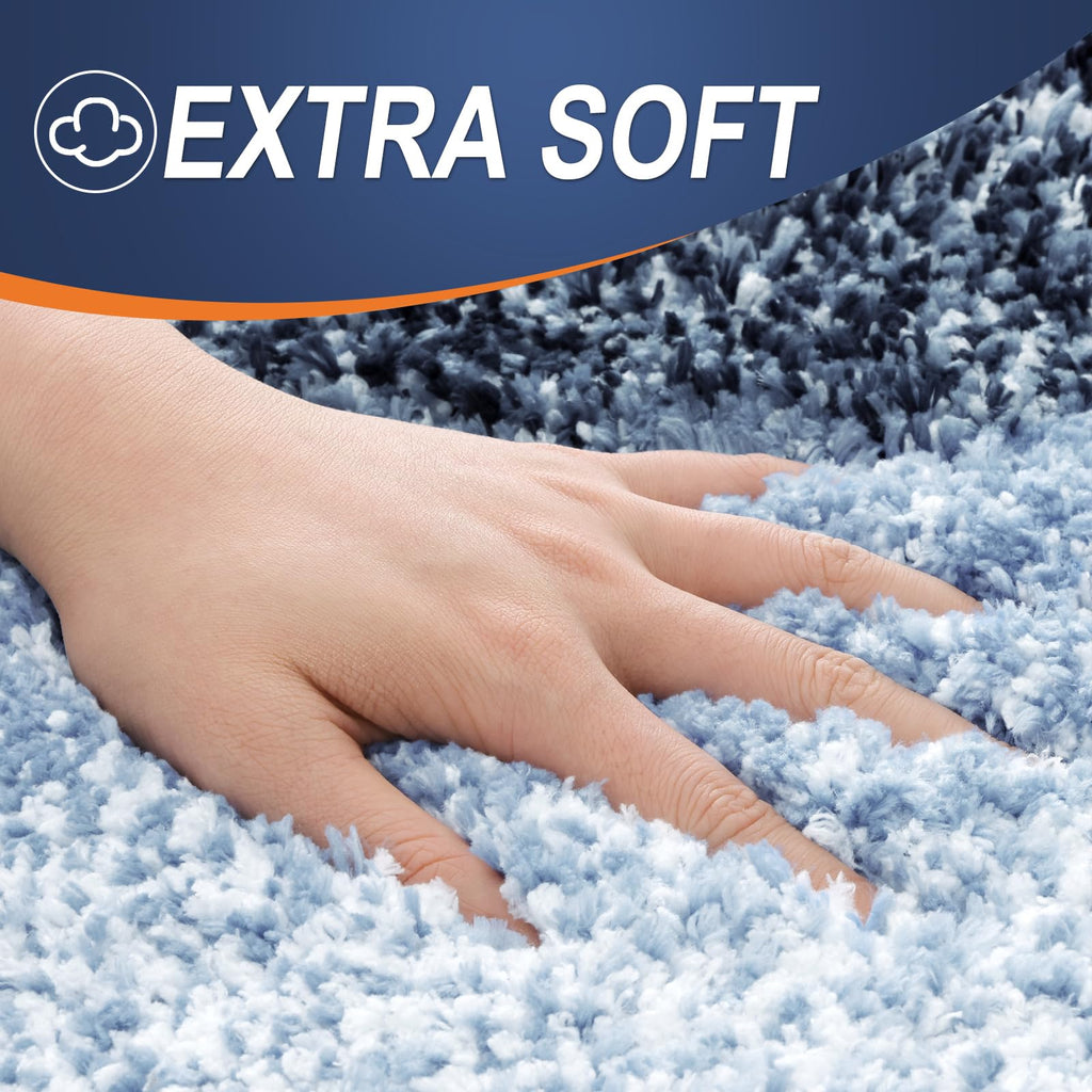 OLANLY Bathroom Rugs Sets 3 Piece, Soft Absorbent Microfiber Bath Mats and U-Shaped Contour Toilet Rug, Machine Wash Dry, Plush Shaggy Bath Mat Set for Bathroom (30"x20"+24"x16"+24"x20", Grey)