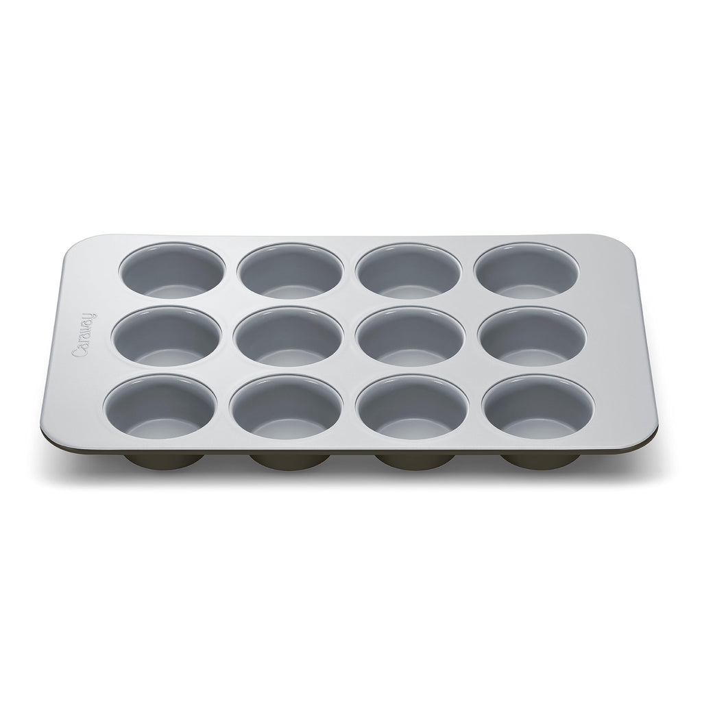 Caraway Non-Stick Ceramic 12-Cup Muffin Pan - Naturally Slick Ceramic Coating - Non-Toxic, PTFE & PFOA Free - Perfect for Cupcakes, Muffins, and More - Cream