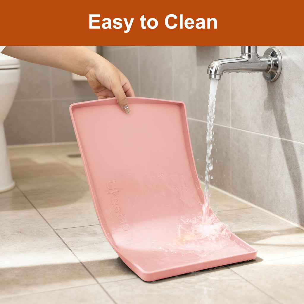 Extra Thick Silicone Mat Waterproof with Raised Edge 34" x 22", Under Sink Mat for Kitchen & Bathroom, Kitchen Cabinet Liner, Multi-Purpose for Storage & Protection, Gray