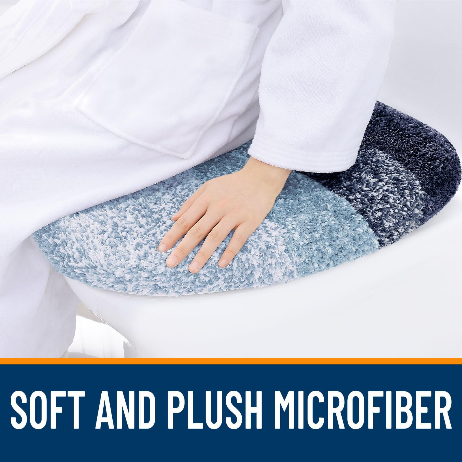 OLANLY Soft Microfiber Bathroom Toilet Lid Cover, Machine Washable Seat Covers, 17.5x15, Stays in Place Rubber Backing, Fits Most Round, Elongated and Oblong Lids, Accessories Decor, Gray